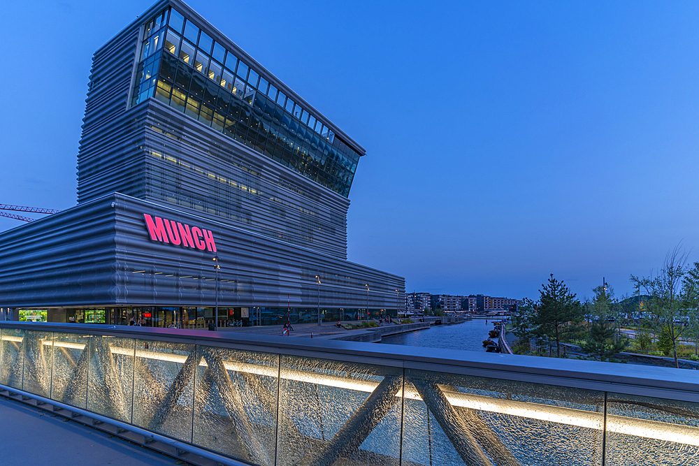 View of the Munch Museum at dusk, Oslo, Norway, Scandinavia, Europe