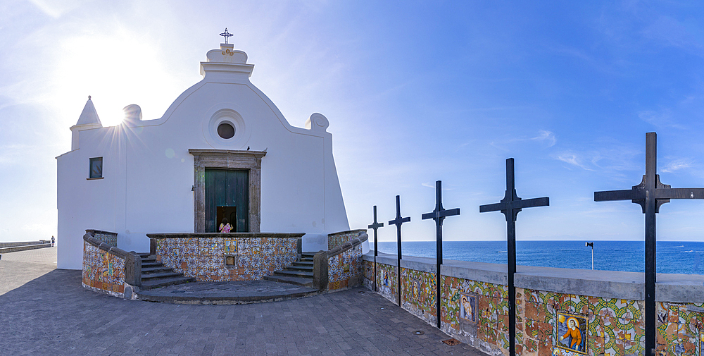 View of Chiesa del Soccorso church, Forio, Island of Ischia, Campania, Italy, Europe