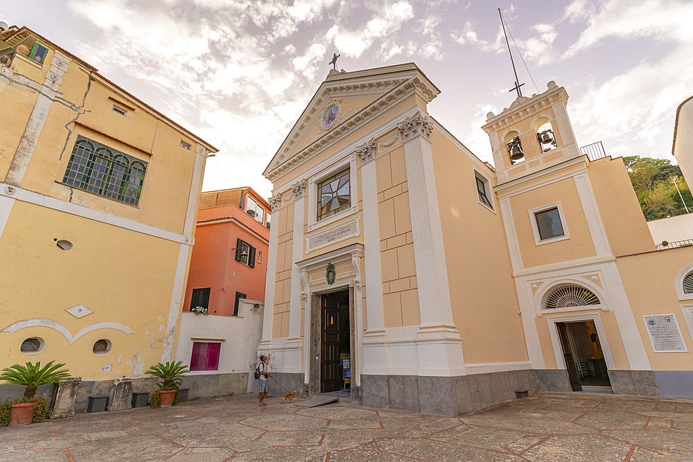 View of Museum di Santa Restituta in Piazzale Santa Restituta in the town of Lacco Ameno, Island of Ischia, Campania, Italy, Europe