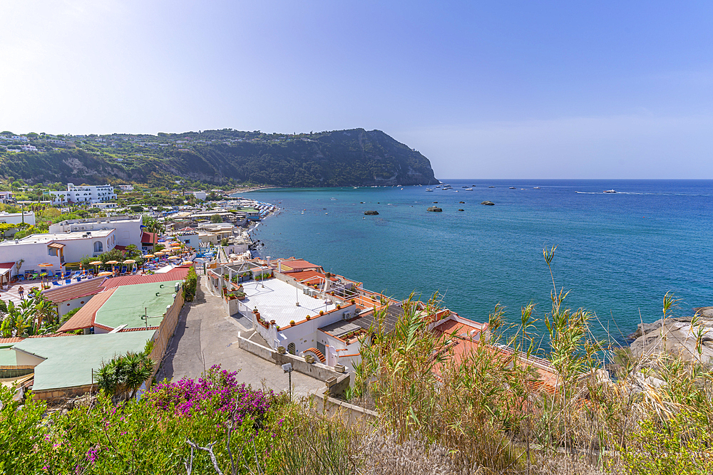 View of Spiaggia di Citara beach, Forio, Island of Ischia, Campania, Italy, Europe