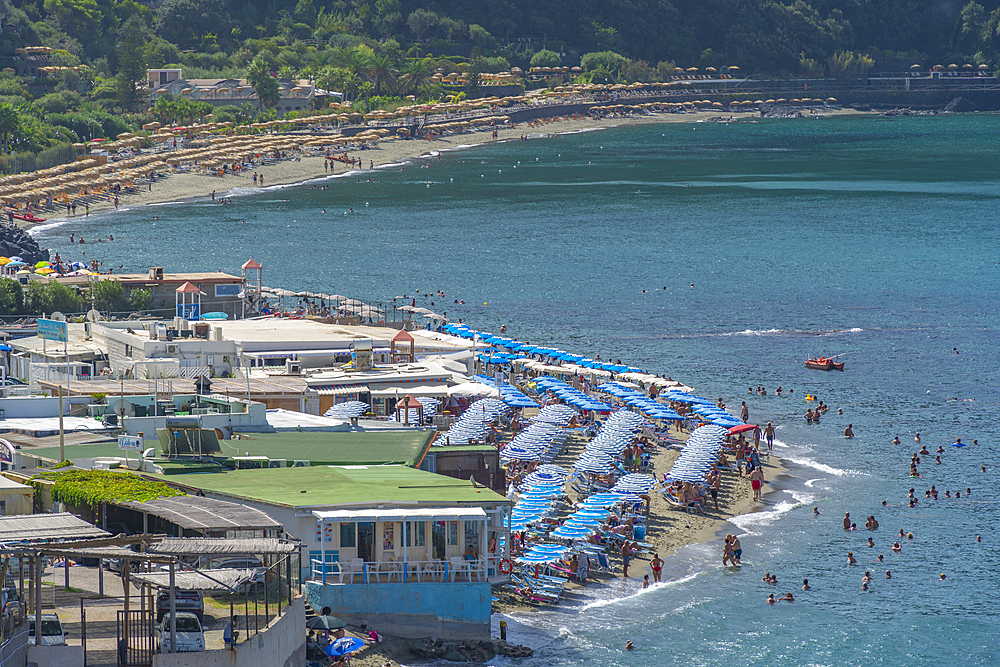 View of Spiaggia di Citara beach, Forio, Island of Ischia, Campania, Italy, Europe