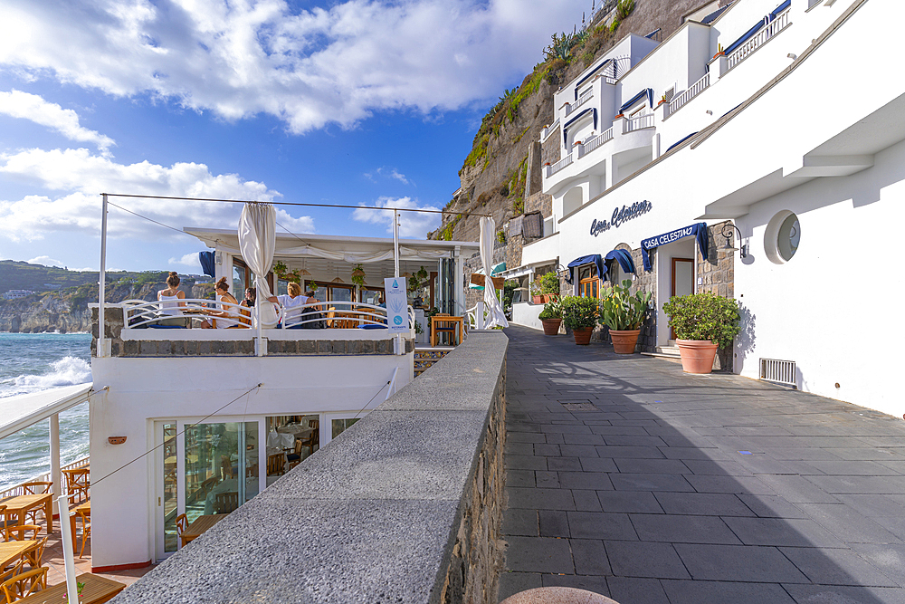 View of restaurant in Sant'Angelo, Sant'Angelo, Island of Ischia, Campania, Italy, Europe