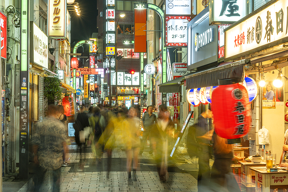 View of Kabukicho neon lit street at night, Shinjuku City, Kabukicho, Tokyo Japan, Asia