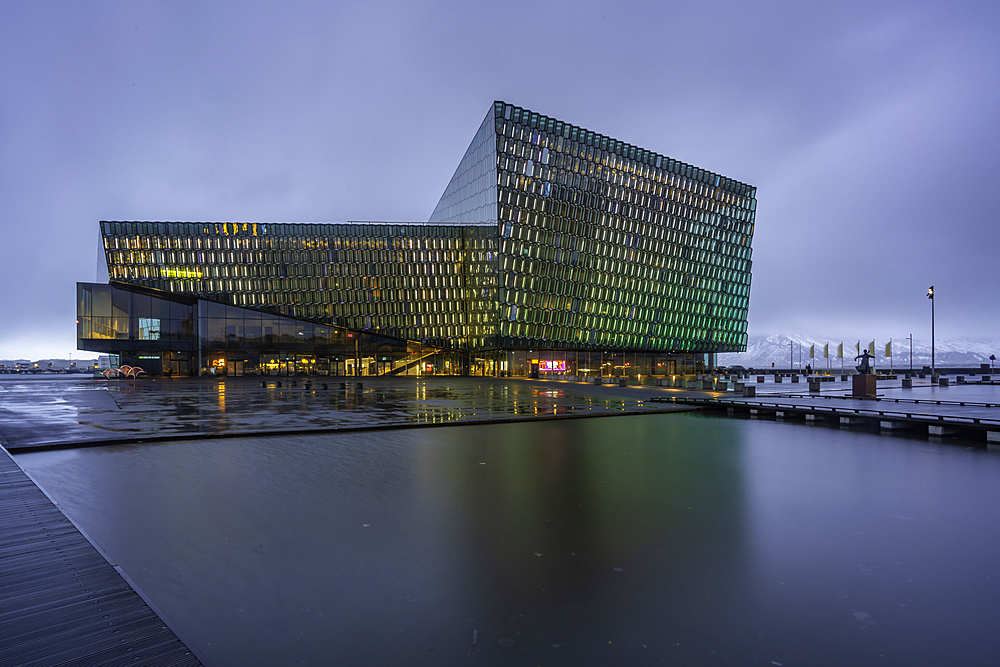 View of the Harpa Concert Hall and Conference Centre, Reykjavík, Iceland, Europe