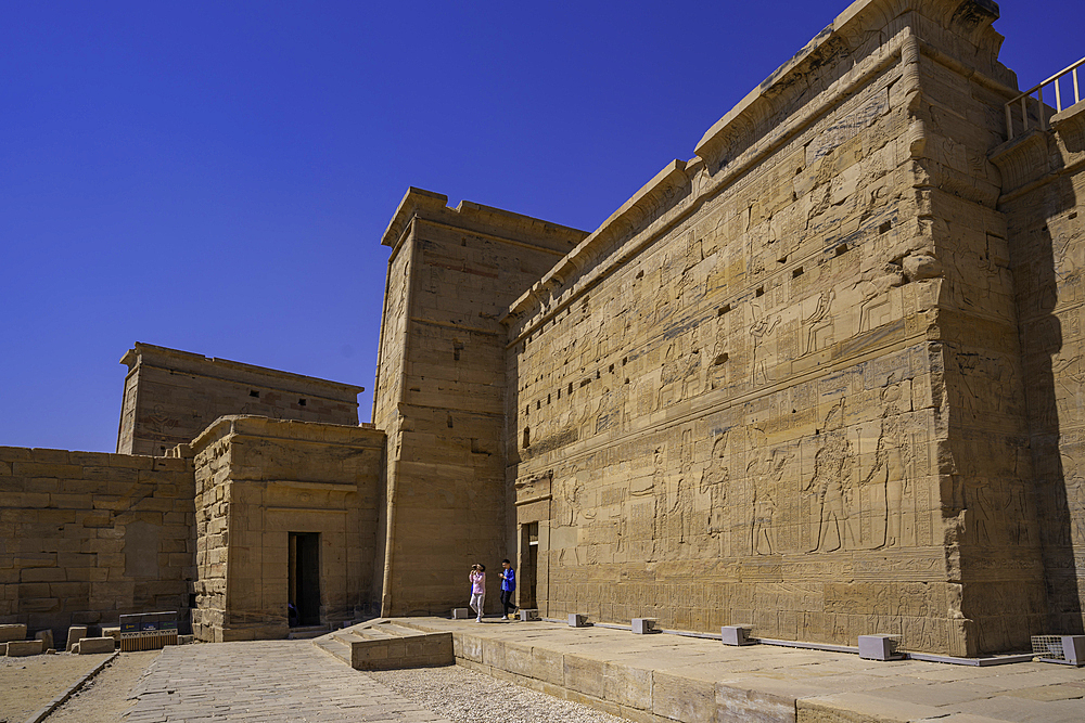 View of Temple at Philae on a sunny day, Aswan, Nubia, Egypt, North Africa, Africa