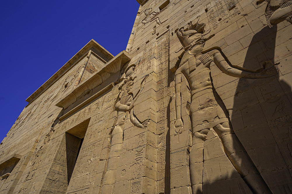 View of Temple at Philae on a sunny day, Aswan, Nubia, Egypt, North Africa, Africa