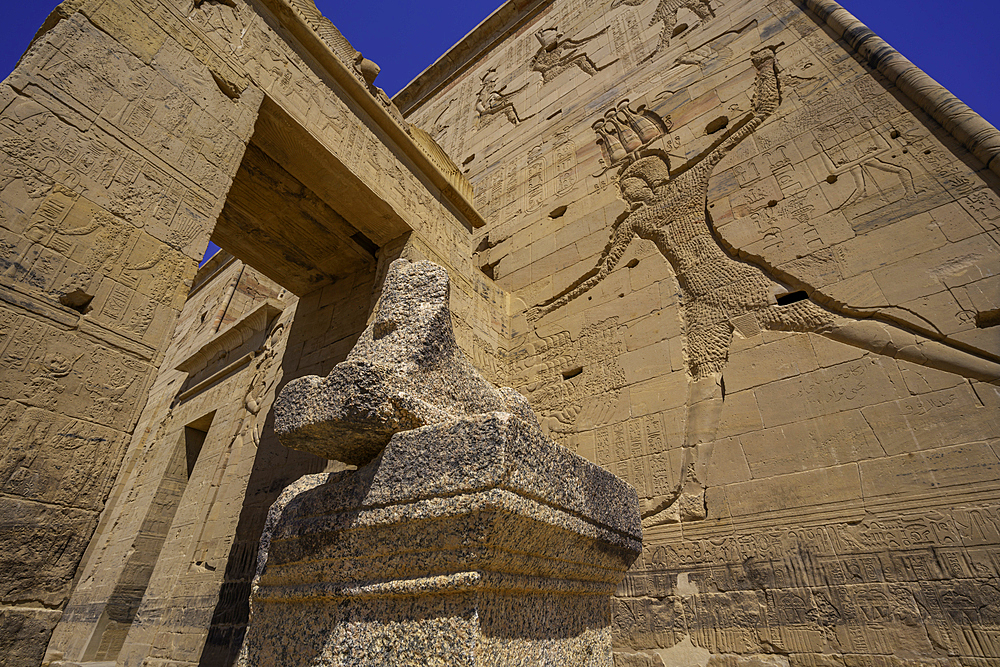 View of Temple at Philae on a sunny day, Aswan, Nubia, Egypt, North Africa, Africa