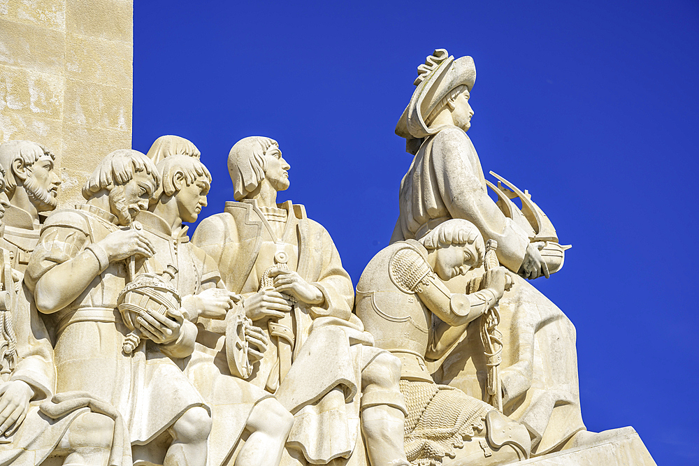View of Monument to the Discoveries (Padrão dos Descobrimentos) on a sunny day, Lisbon, Portugal, Europe