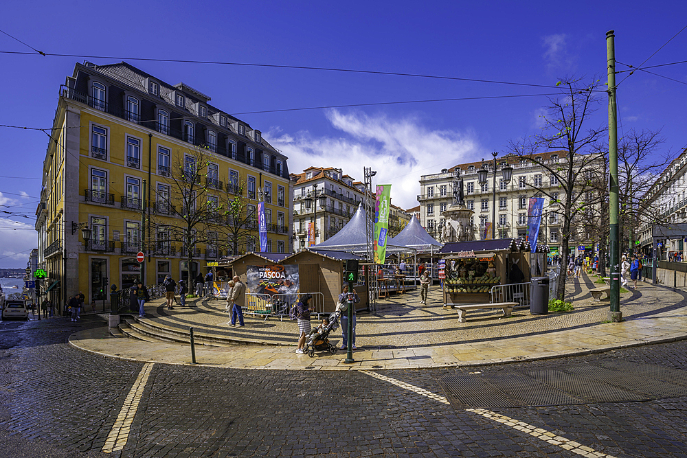 View of Praça Luís de Camões on a sunny day, Lisbon, Portugal, Europe
