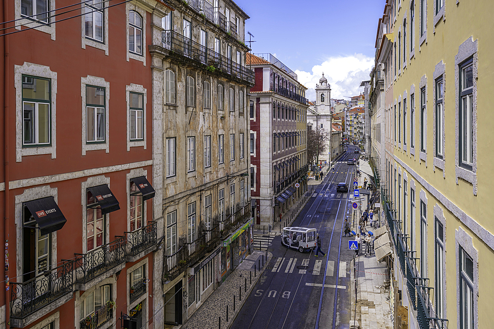 View of Rue de Saint Paulo on a sunny day, Lisbon, Portugal, Europe