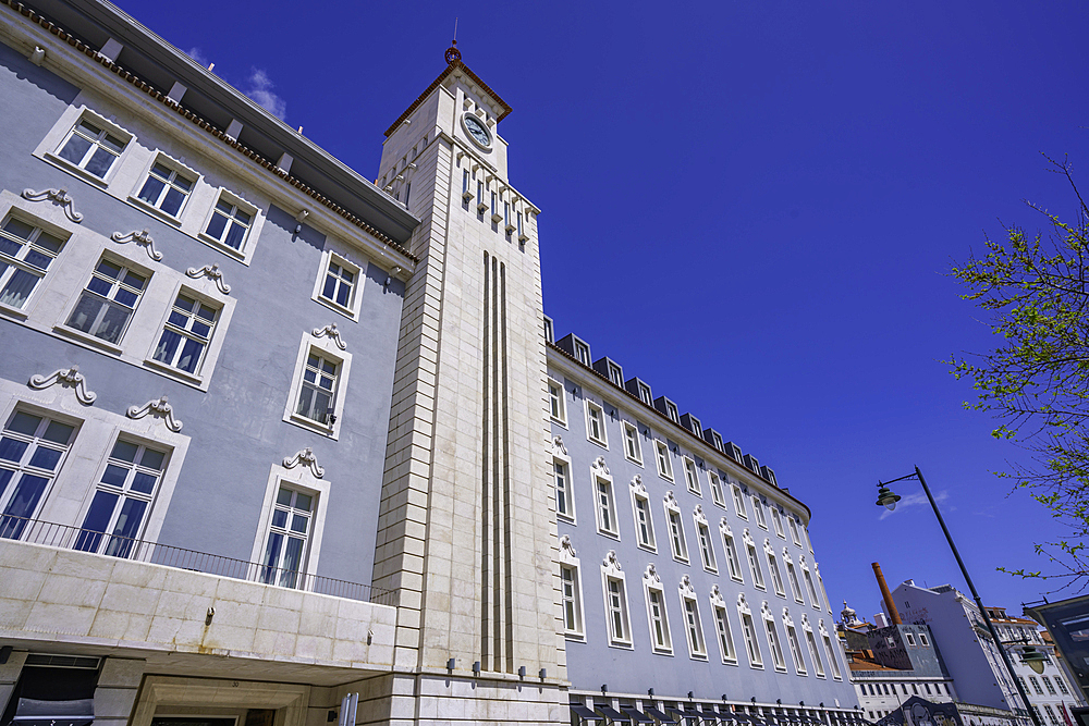 View of architecture in Jardim Dom Luis Gardens on a sunny day, Lisbon, Portugal, Europe