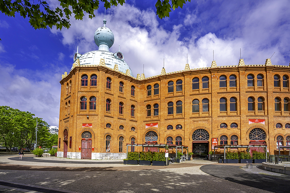 View of Campo Pequeno Shopping Mall exterior on a sunny day, Lisbon, Portugal, Europe