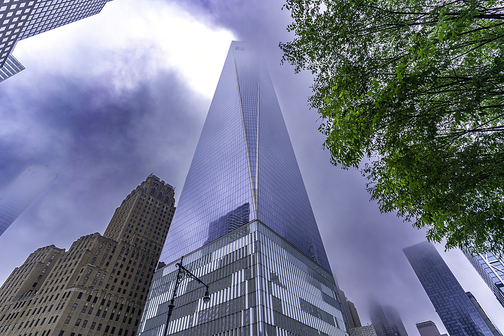 View of One World Trade Centre from Brookfield Place Shopping Centre in Lower Manhattan, New York City, United States of America, North America