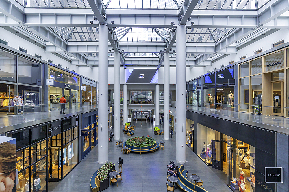 View of interior of Brookfield Place Shopping Centre in Lower Manhattan, New York City, United States of America, North America