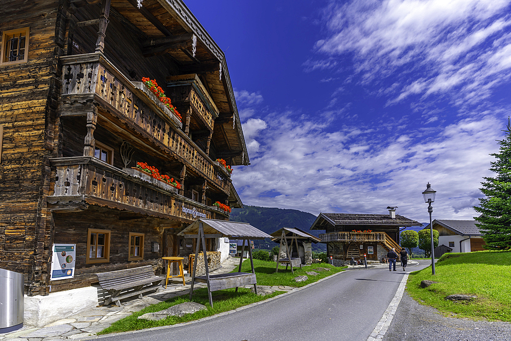 View of museum on a sunny day, Kaprun, Salzburg, Austria, Europe