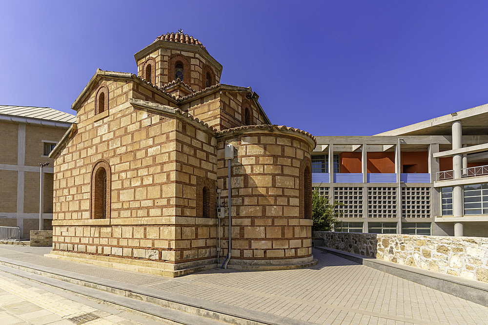 View of Agios Andreas Church on a sunny day, City of Heraklion, Crete, Greek Islands, Geece, Europe