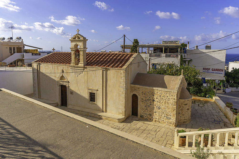 View of church in Koutouloufari, Crete, Greek Islands, Greece, Europe