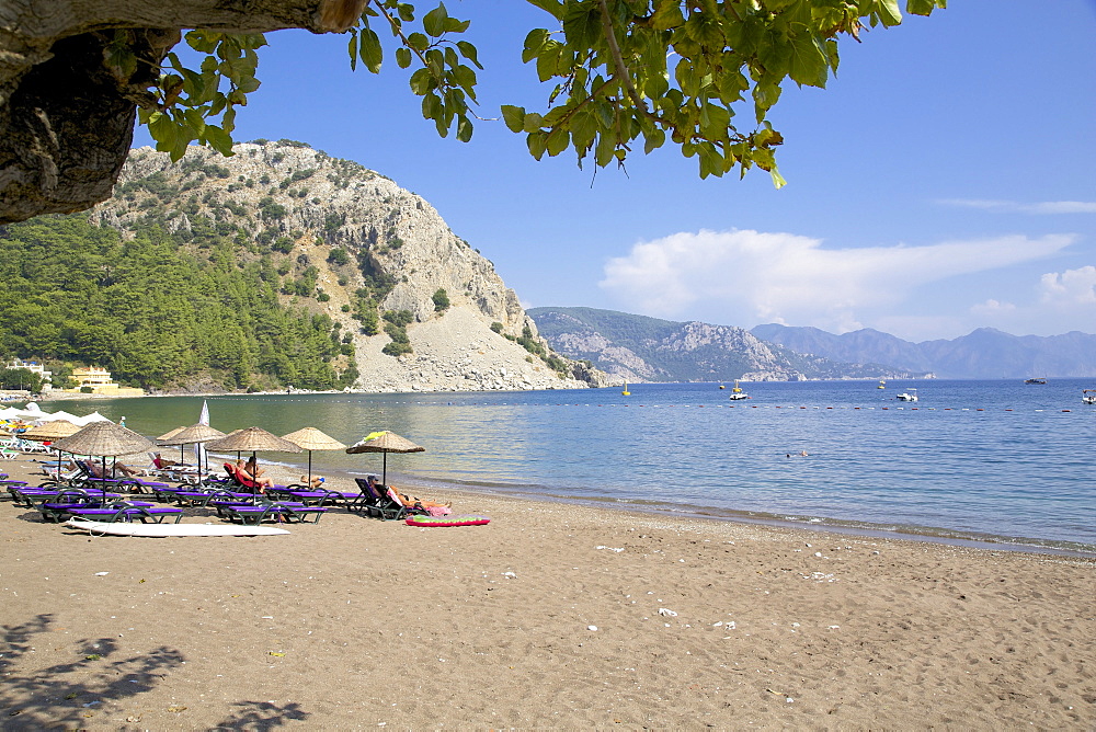 View over Beach, Turunc, Anatolia, Turkey, Asia Minor, Eurasia