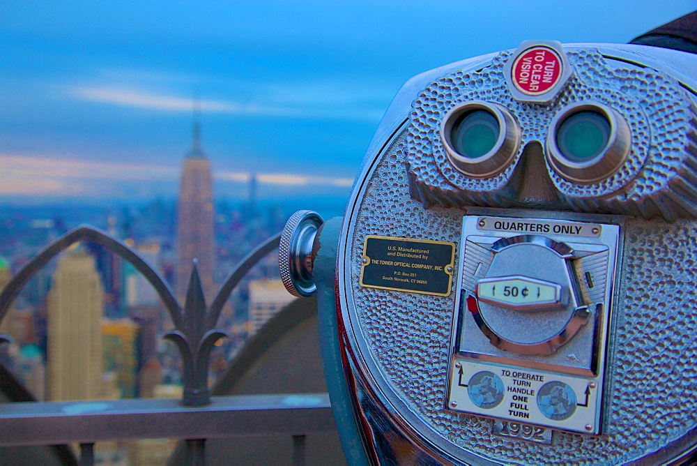 Lower Manhattan from Top of The Rock, New York, United States of America, North America