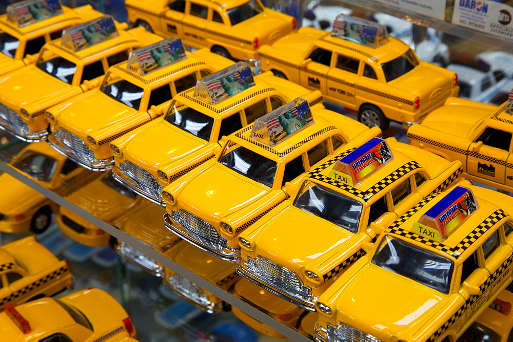 Yellow taxi souvenirs, New York, United States of America, North America