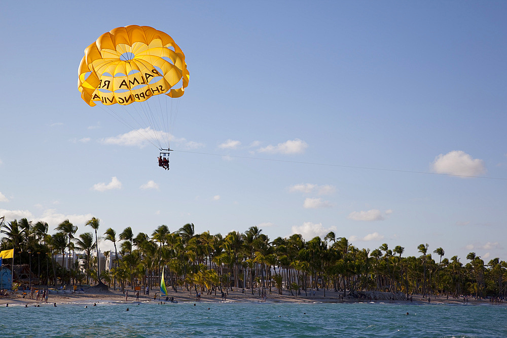 Paragliding, Bavaro Beach, Punta Cana, Dominican Republic, West Indies, Caribbean, Central America