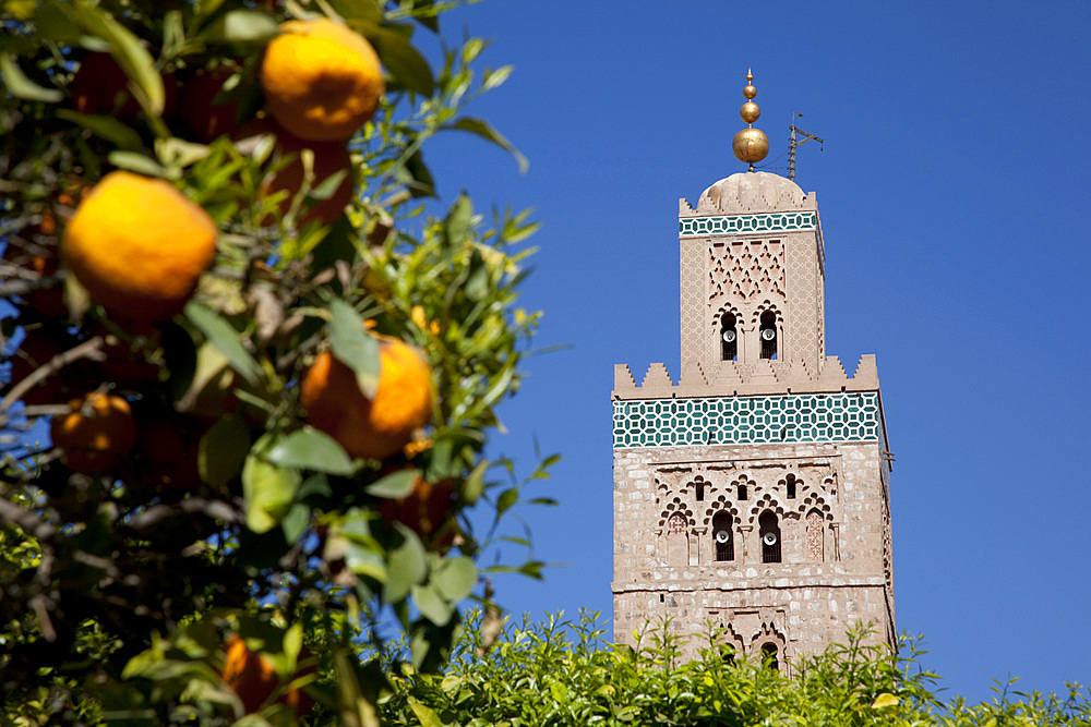 Minaret of the Koutoubia Mosque, Marrakesh, Morocco, North Africa, Africa