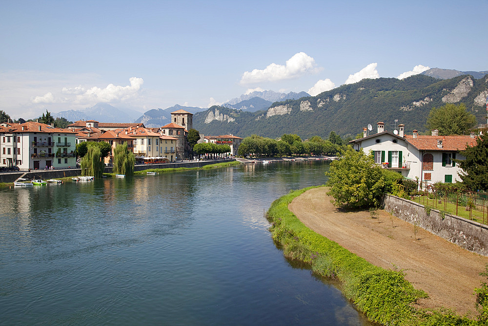 Brivio and River, Lake Como, Lombardy, Italian Lakes, Italy, Europe