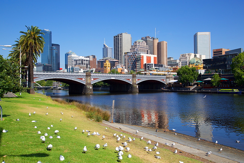 City skyline and Yarra River, Melbourne, Victoria, Australia, Pacific