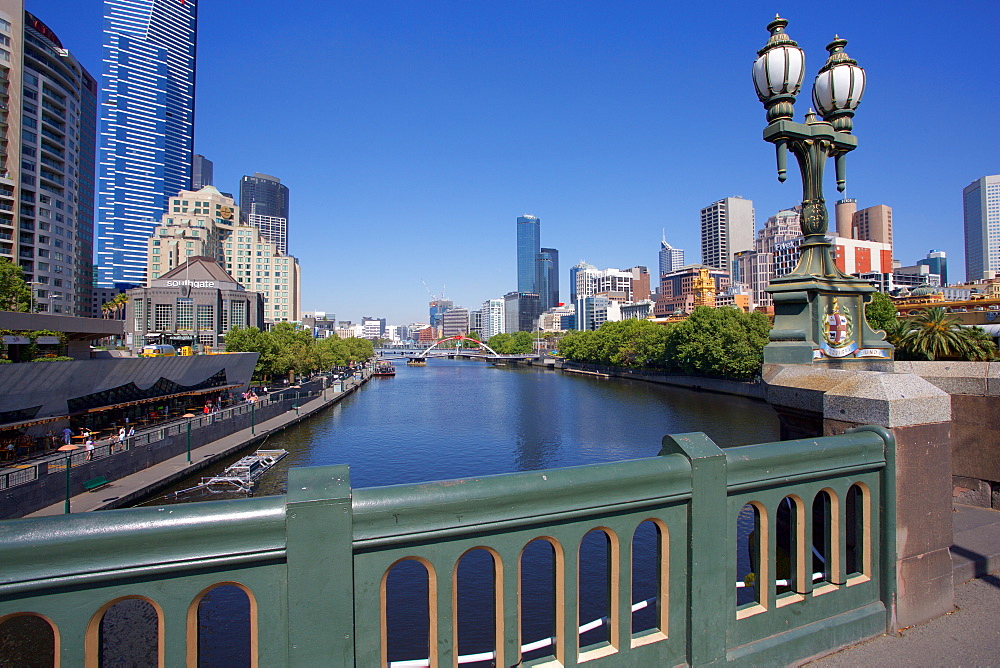 View of city from Princes Bridge, Melbourne, Victoria, Australia, Pacific