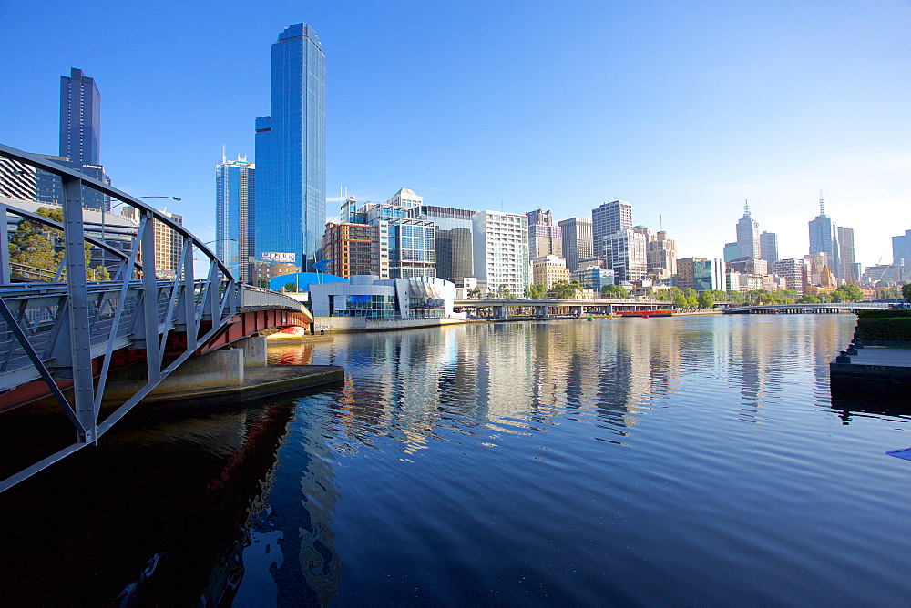 Yarra River and city skyline, Melbourne, Victoria, Australia, Pacific