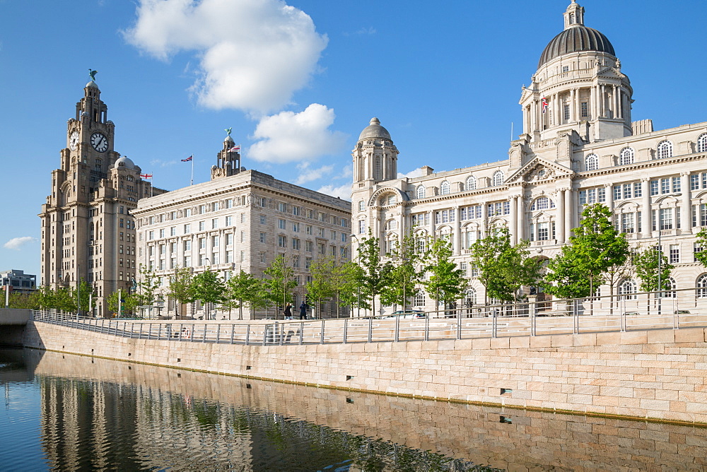 Royal Liver Building, Cunard Building and Port of Liverpool Building, Liverpool, Merseyside, England, United Kingdom, Europe