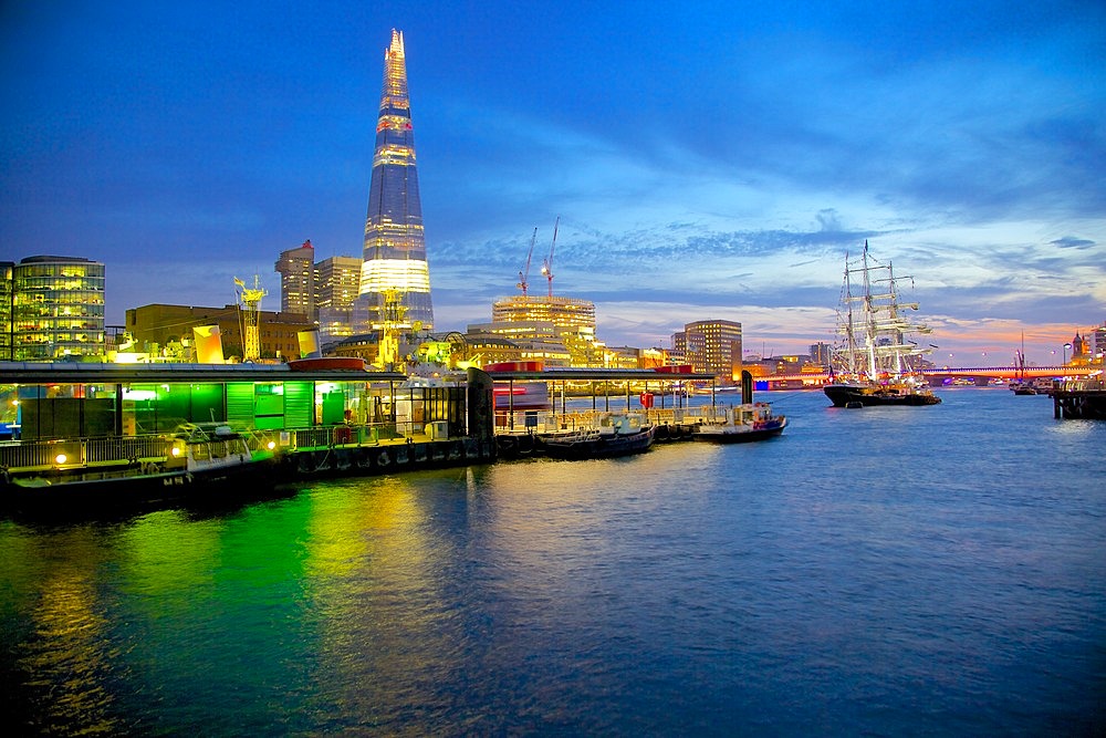 The Shard and River Thames from City of London, London, England, United Kingdom,  Europe