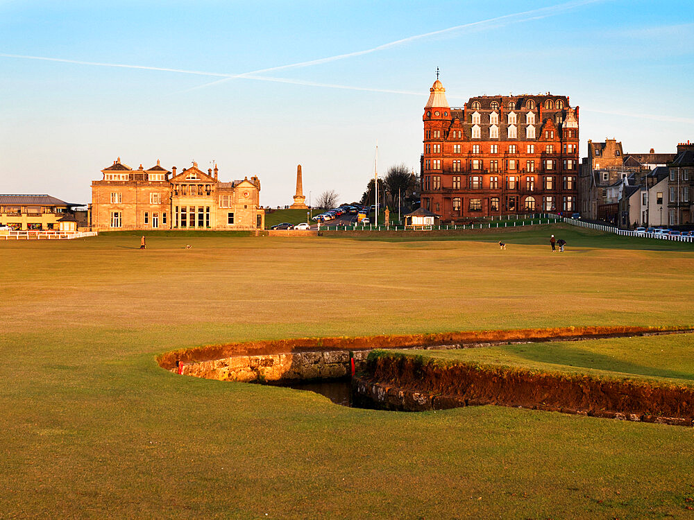 The Old Course and Royal And Ancient Golf Club at St. Andrews, Fife, Scotland, United Kingdom, Europe