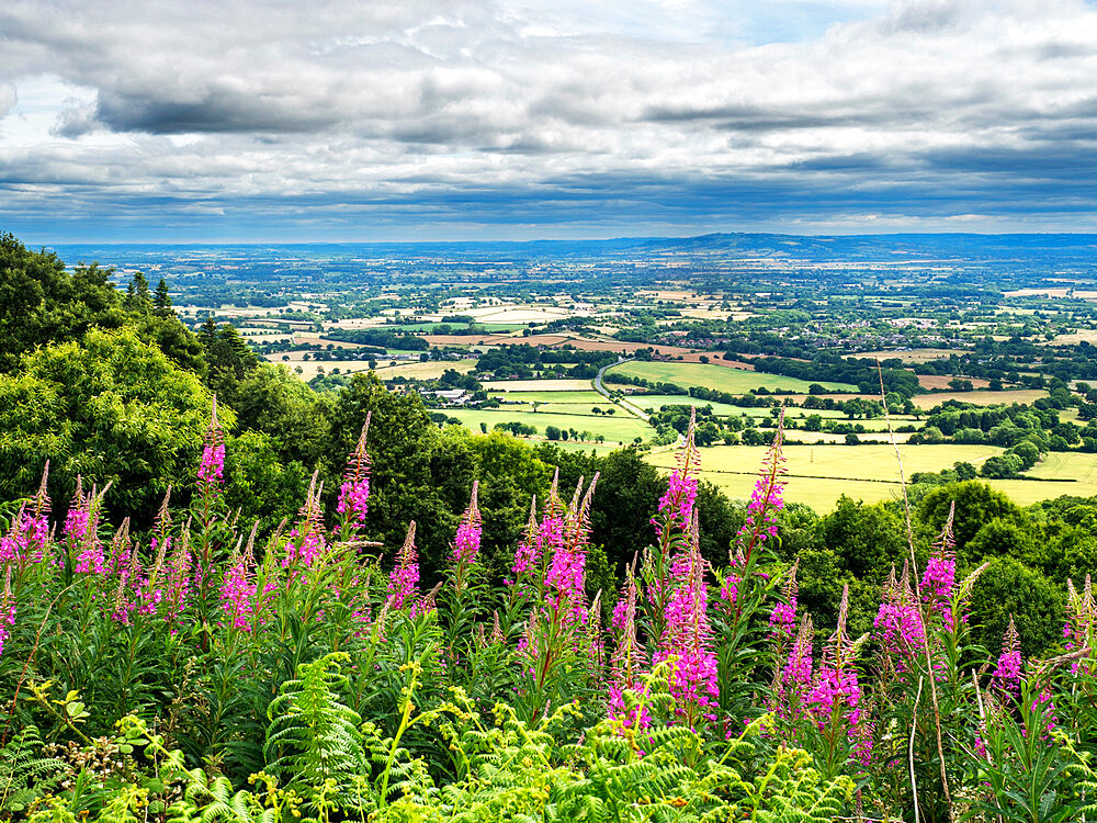 View of Worcestershire from Herefordshire Beacon, Herefordshire, England, United Kingdom, Europe