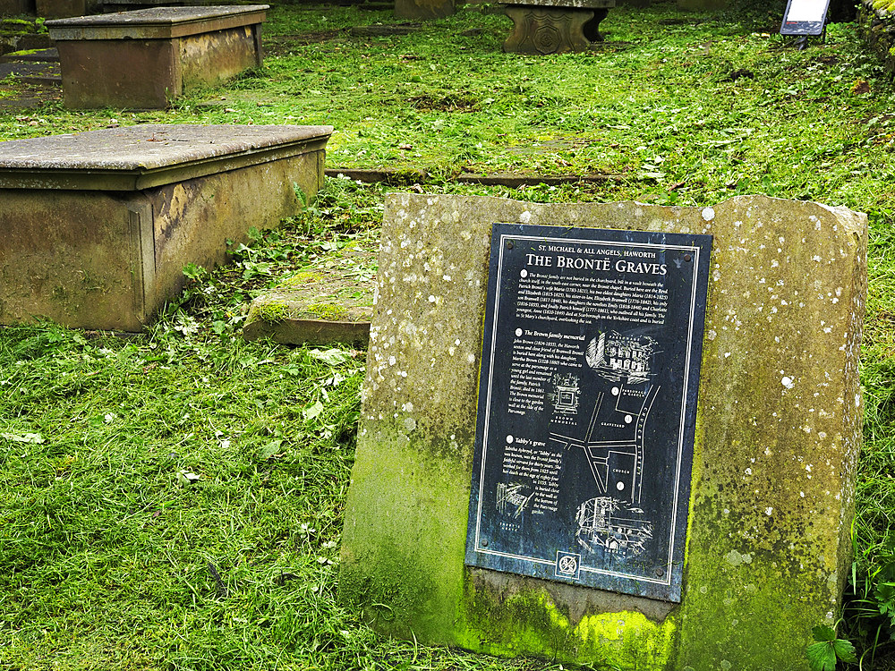 Bronte Graves Plaque, Haworth, Yorkshire, England, United Kingdom, Europe