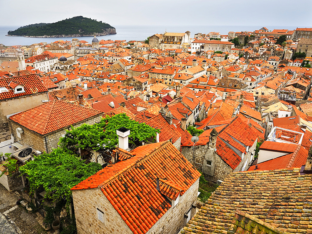 Dubrovnik from the City Walls, UNESCO World Heritage Site, Dubrovnik, Croatia, Europe