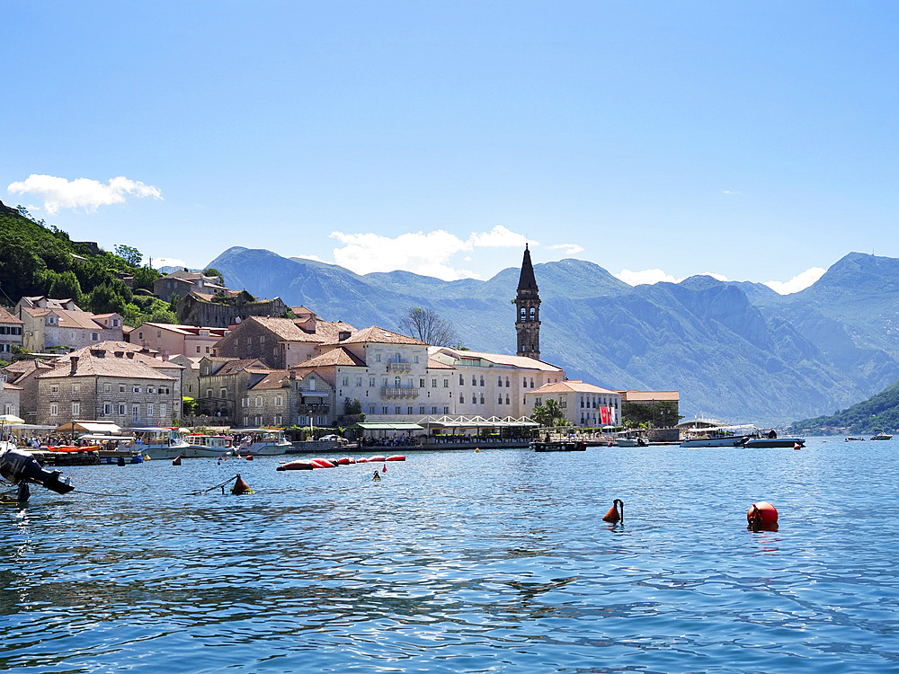 Perast on the Bay of Kotor, UNESCO World Heritage Site, Montenegro, Europe