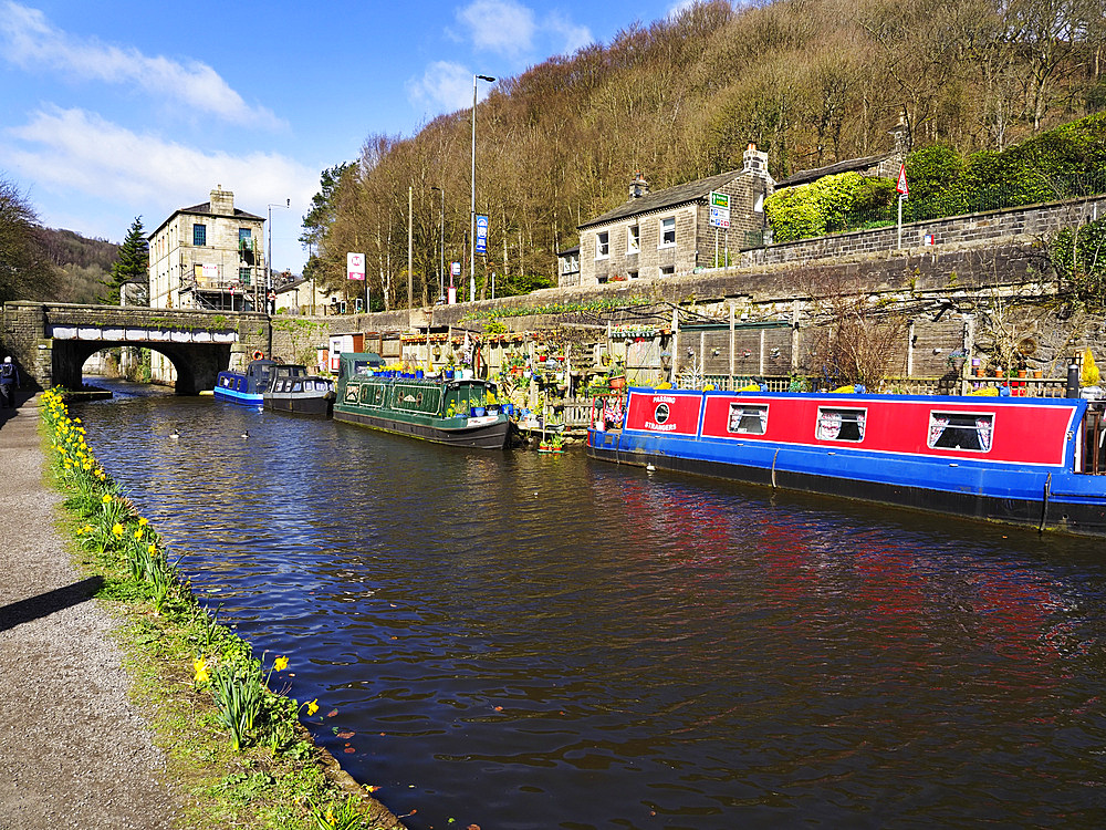 Mayroyd Moorings on the Rochdale Canal at Hebden Bridge