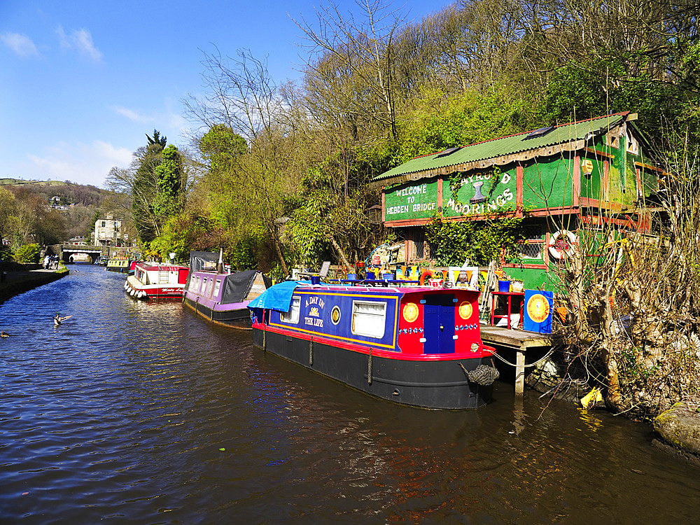 Mayroyd Moorings on the Rochdale Canal at Hebden Bridge