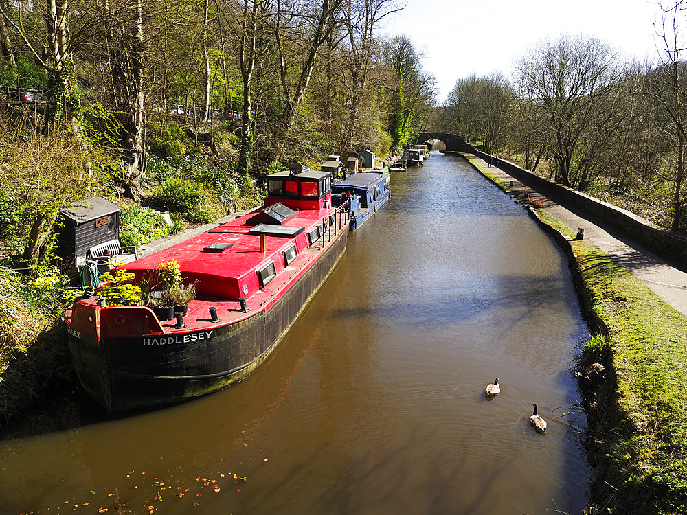 Mayroyd Moorings on the Rochdale Canal at Hebden Bridge