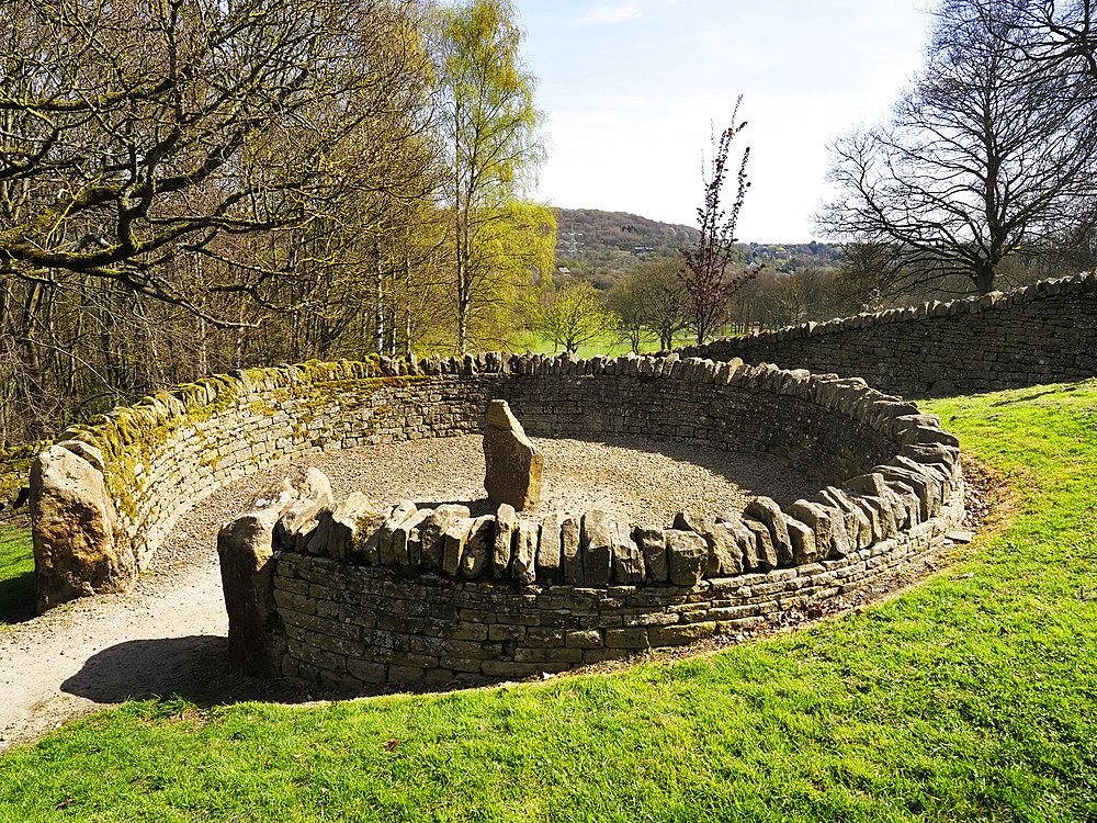 Sheepfold at The Great Wall of Shibden in Shibden Park Halifax, Yorkshire, United Kingdom