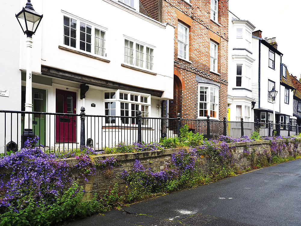 Houses on the Old Town High Street in Hastings East Sussex