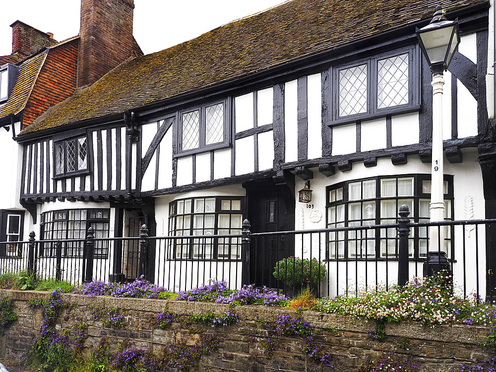 Houses on the Old Town High Street in Hastings East Sussex