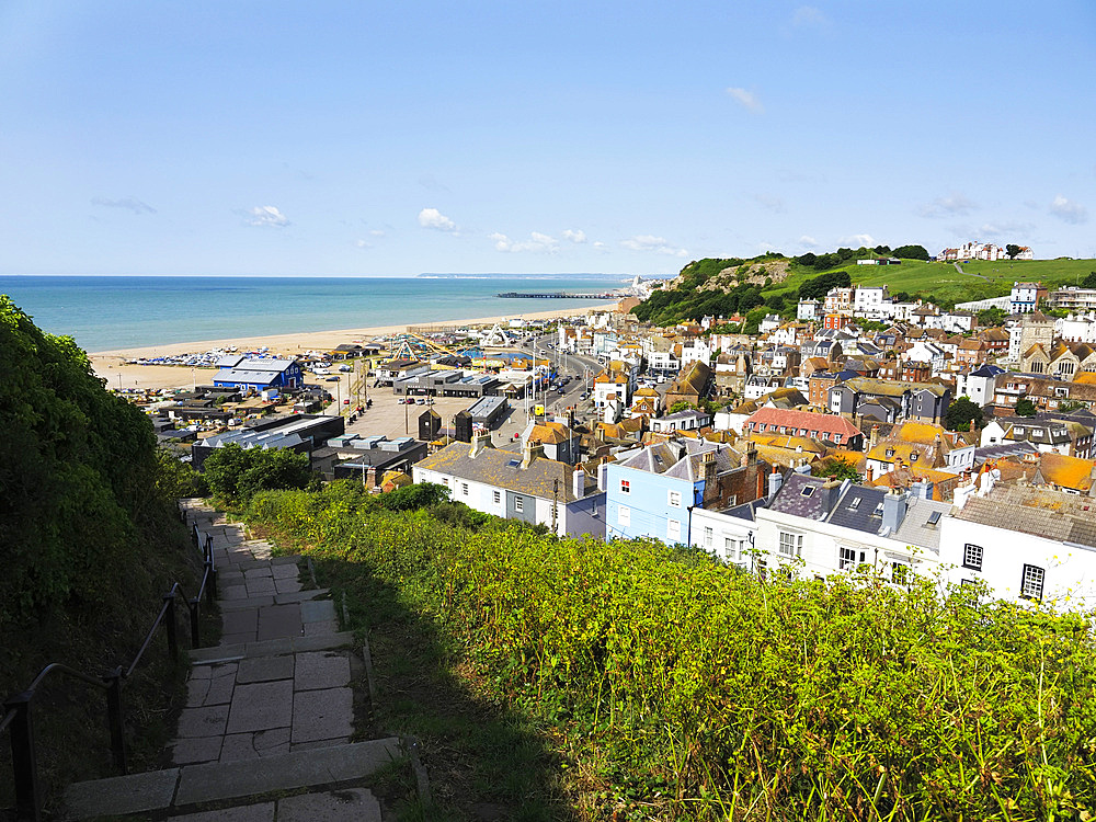 View over the Old Town from East Hill Hastings East Sussex