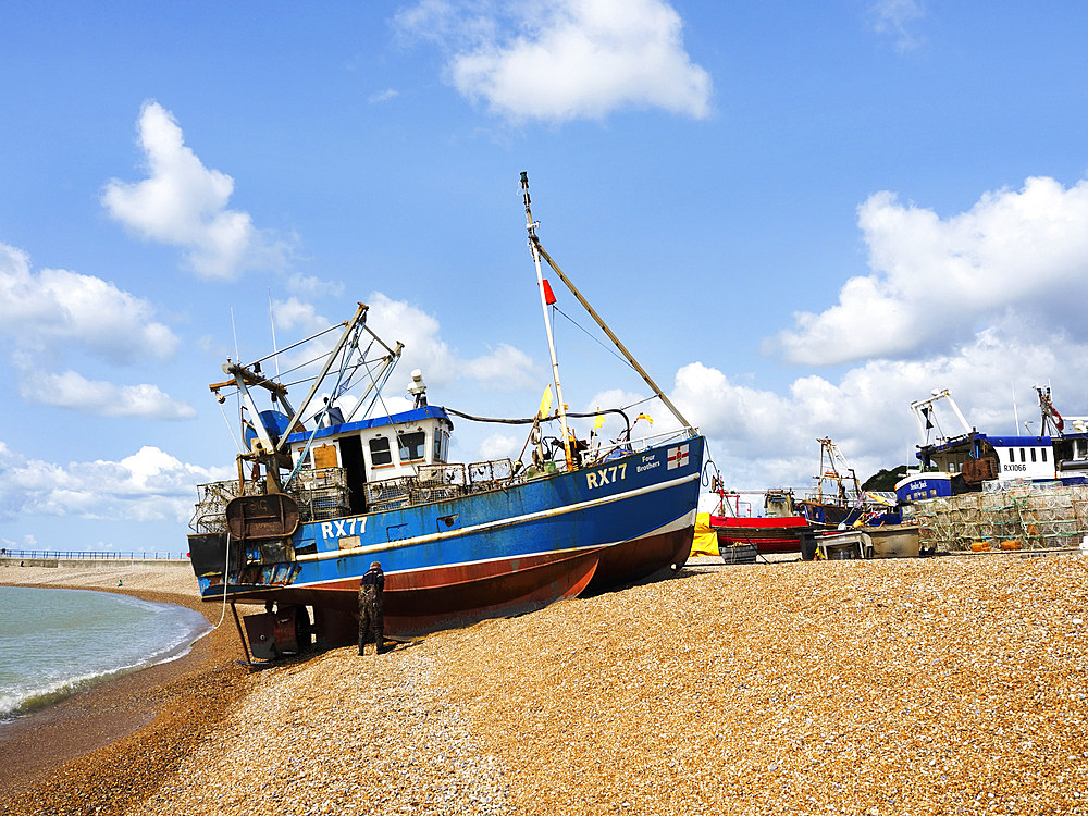 Fishing Boat Arriving in Hastings East Sussex