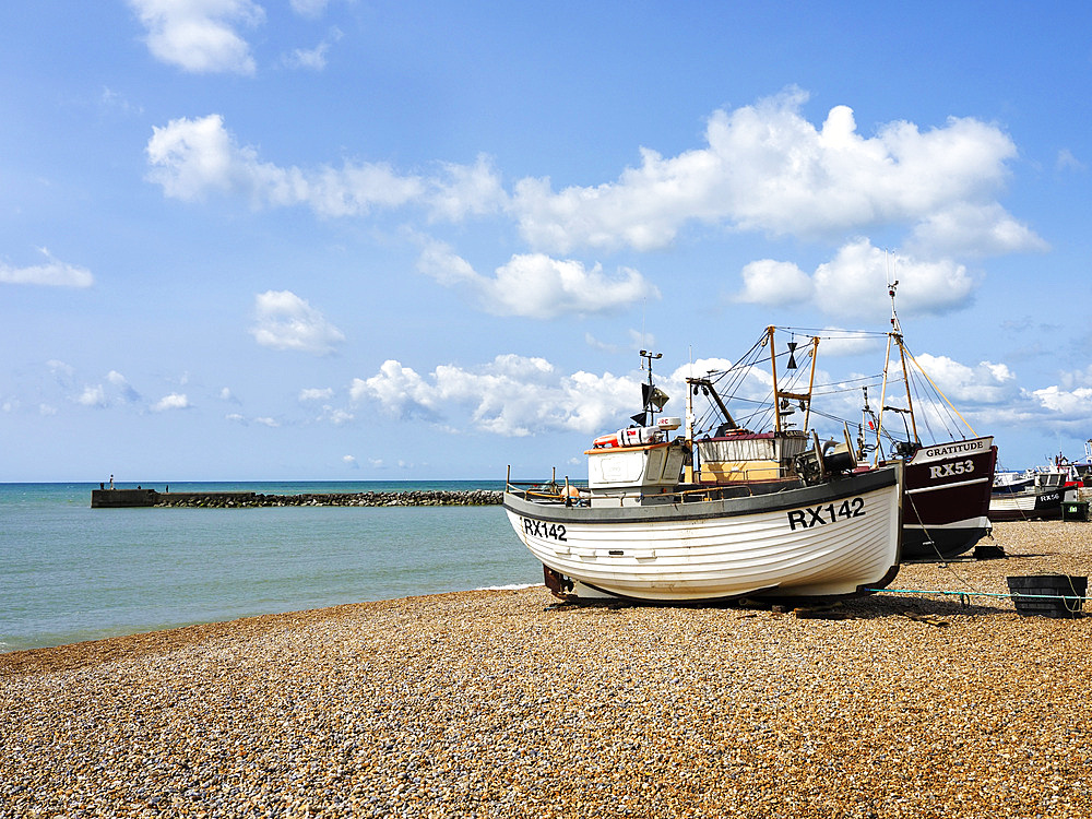 Boats on the Shingle at Hastings East Sussex