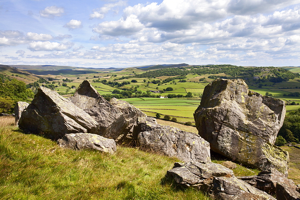 Crummack Dale from Norber near Austwick, Yorkshire Dales, Yorkshire, England, United Kingdom, Europe