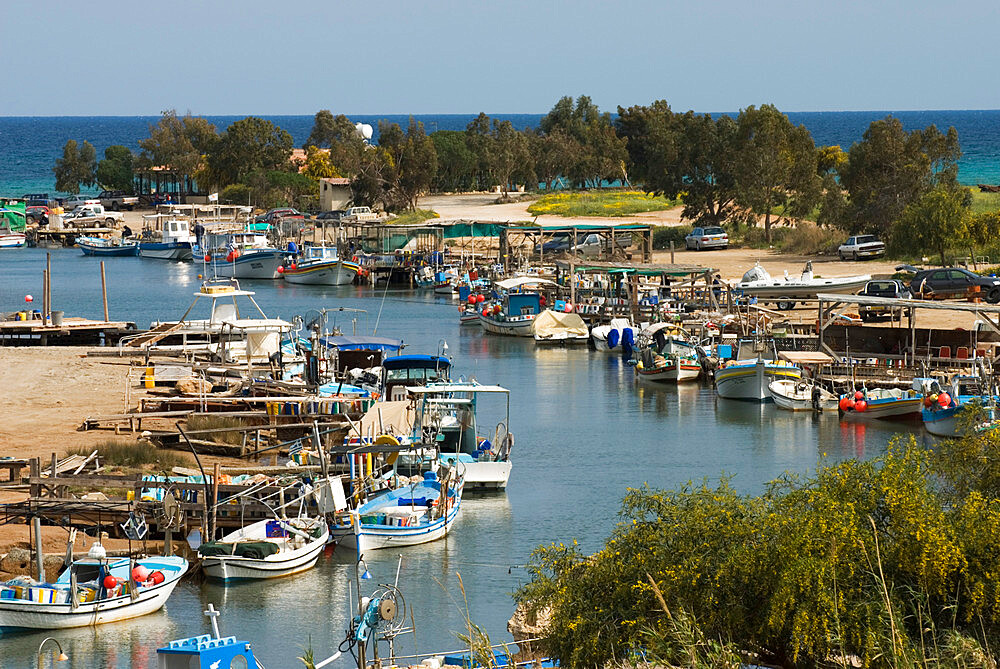 View along fishing creek, Potamos Tou Liopetri, Cyprus, Mediterranean, Europe