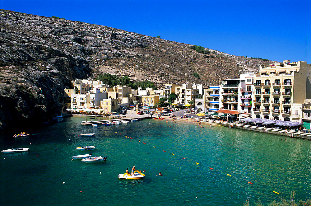 View over bay, Xlendi, Gozo, Malta, Mediterranean, Europe