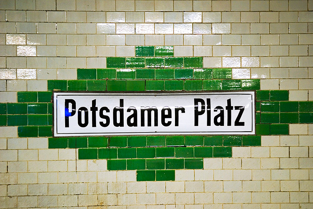 Potsdamer Platz underground sign, Berlin, Germany, Europe